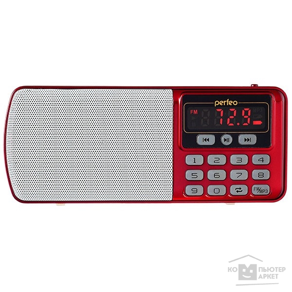 Радиоприемник Perfeo радиоприемник цифровой ЕГЕРЬ FM+ 70-108МГц/ MP3/ питание USB или BL5C/ красный (i120-RED)
