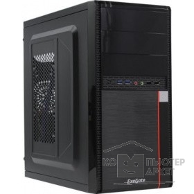 Корпуса Exegate EX277438RUS Корпус Minitower Exegate MA-371X Black, mATX<UN600, 120mm>2*USB+2*USB3.0, Audio