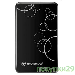 Носитель информации Transcend 1Tb (TS1TSJ25A3K) USB 3.0 Portable Disk Drive, StoreJet 2.5", SATA, Anti-shock