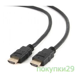 Кабель Кабель HDMI Gembird/Cablexpert, 1м, v1.4, 19M/19M, черный, позол.разъемы, экран(CC-HDMI4-1M)