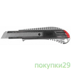 Нож ЗУБР"МАСТЕР"(09170)металлический, самофиксирующееся лезвие, 18мм