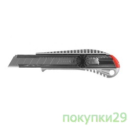 Нож ЗУБР"МАСТЕР"металлический корпус, механический фиксатор, 18мм