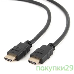 Кабель Кабель HDMI Gembird/Cablexpert , 1м, v1.4, 19M/19M, серия Light, черный, позол.разъемы, экран (CC-HDMI4L-1M)