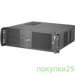 Корпус EM338F-B-0 Корпус 3U Rack server case,съемный фильтр, черный, без блока питания, глубина 380мм, MB 12"x9.6"