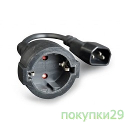 Кабель Удлинительный кабель питания  Gembird/Cablexpert ,C14 - евро-розетка , PC-SFC14M-01