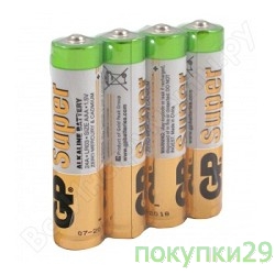 Батарейка GP Super Alkaline 24ARS (в спайке) LR03,  4 шт AAA (4шт. в уп-ке)