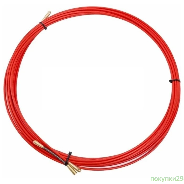 Коммутационный шнур (47-1010) Протяжка кабельная (мини УЗК в бухте), стеклопруток, 3,5мм, 10м красная