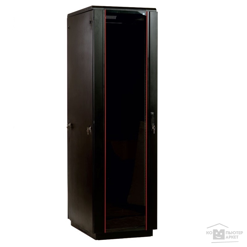 Монтажное оборудование ЦМО! Шкаф телеком. напольный 42U (600x1000) дверь стекло, цвет черный(ШТК-М-42.6.10-1ААА) (3  коробки)