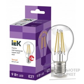 светодиодные лампы  Iek LLF-A60-9-230-30-E27-CL Лампа LED A60 шар прозр. 9Вт 230В 3000К E27 серия 360°