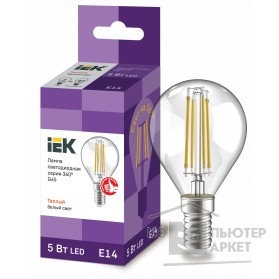 светодиодные лампы  Iek LLF-G45-5-230-30-E14-CL Лампа LED G45 шар прозр. 5Вт 230В 3000К E14 серия 360°