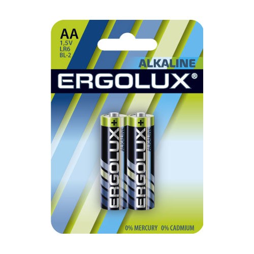Батарейка Ergolux  LR6 Alkaline BL-2 (LR6 BL-2, батарейка,1.5В)  (2 шт. в уп-ке)