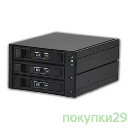 Опции к серверам Hot-swap корзина  L3-203-SATA3-BK 3 SATA3/SAS 6Gb, черный, с замком, hotswap aluminium mobie rack module (2x5,25) 1xFAN 80x15mm