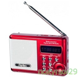 Радиоприемники Perfeo мини-аудио Sound Ranger, FM MP3 USB microSD In/Out ридер, BL-5C 1000mAh красный (PF-SV922RED)